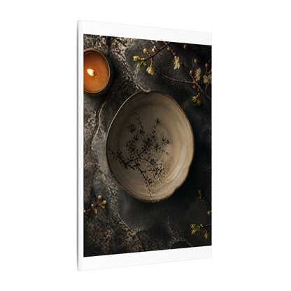 Ceramic Bowl Spring Canvas Art | Japandi Earthy Design