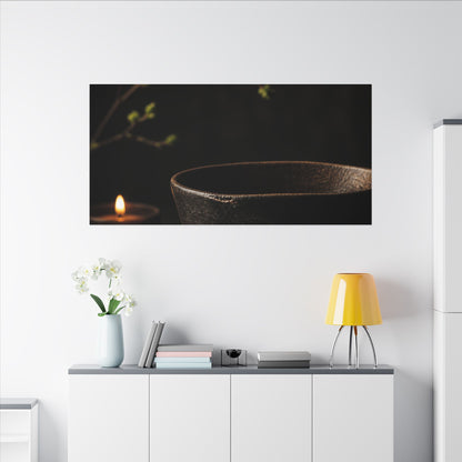 Moody Ceramic Bowl Canvas Art - Shadow Zen Dark Japandi