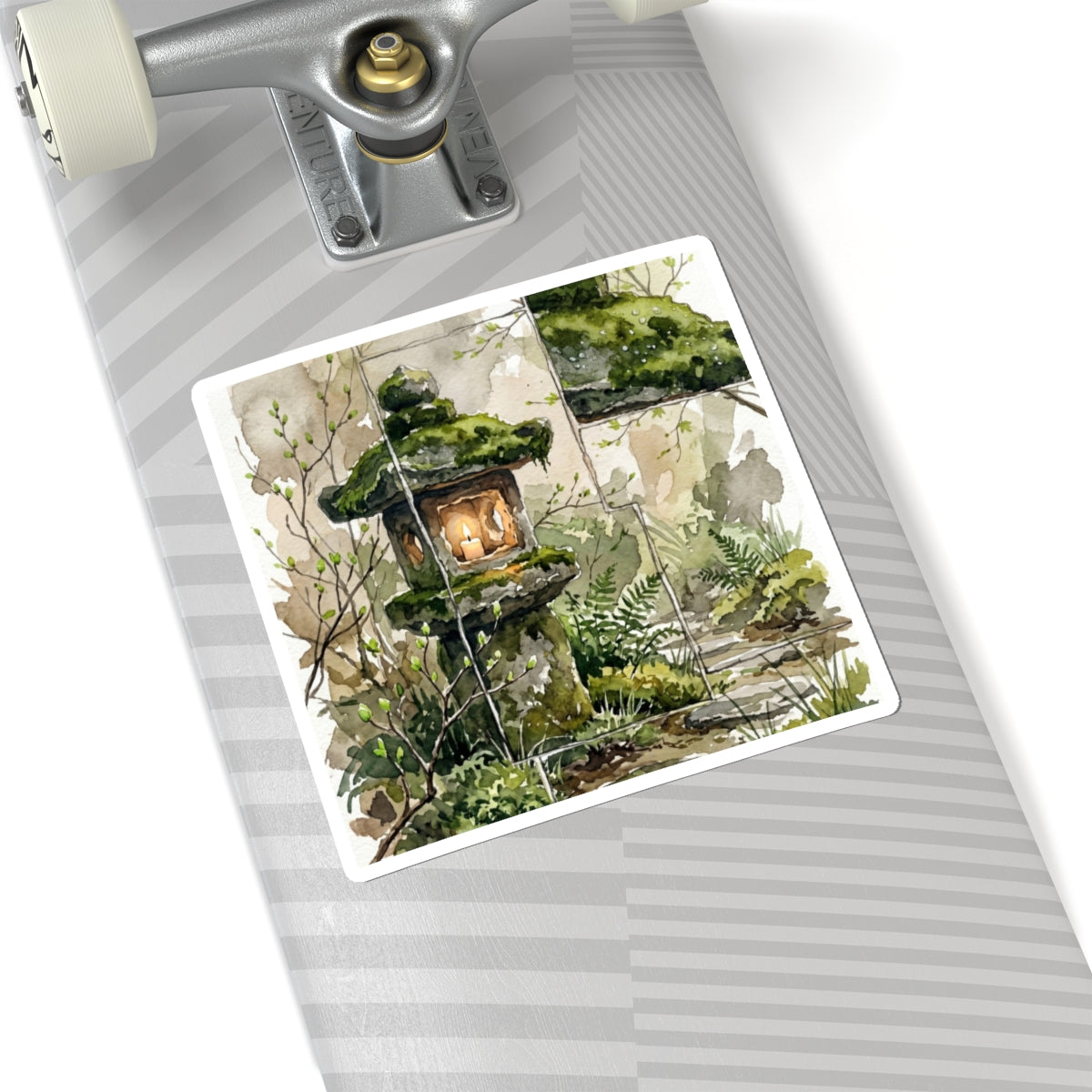 Stone Lantern Sticker | Spring Japandi Watercolor Art