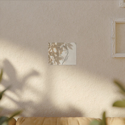Warm Shoji Screen Canvas Art - Minimal Line Japandi
