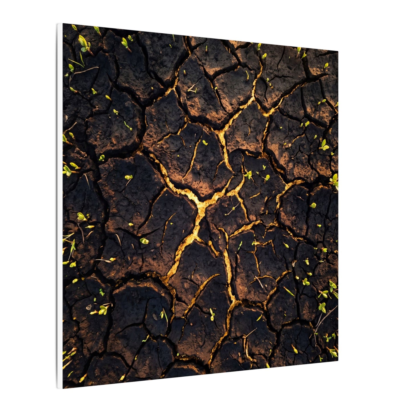 Cracked Earth Moody Minimal Canvas Art | Sophisticated Dark Japandi Art