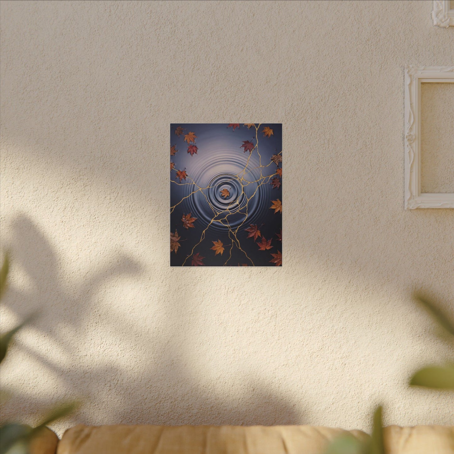 Kintsugi Water Ripple in Dawn | Gold Vein Canvas Art