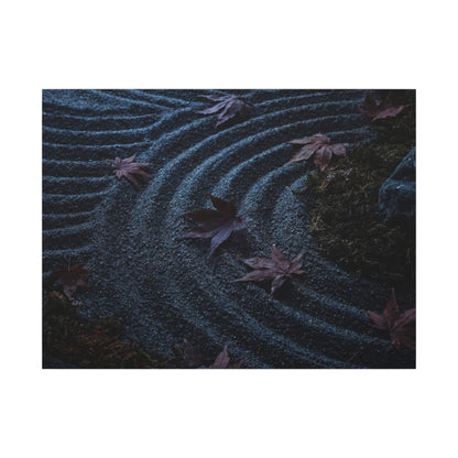Rock Garden Canvas Art | Autumn Dark Japandi Dark Texture Art Art Print