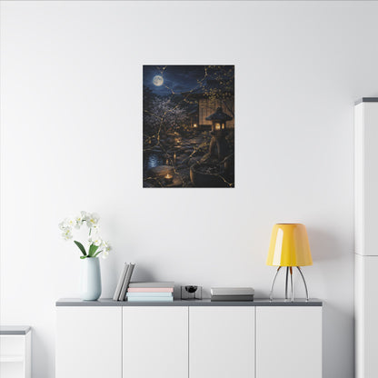 Seijaku Moonlit Garden Canvas Art - Kintsugi Gold Vein