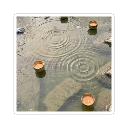 Water Ripple Japanese Pattern Sticker | Elegant Japandi Art