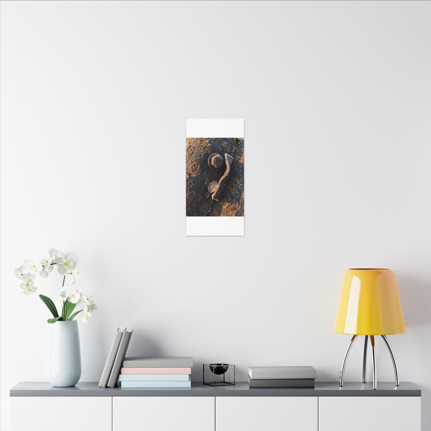 Moody Rust Patina Canvas Art - Moody Minimal Dark Japandi