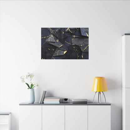 Beautiful Paper Fold Canvas Art - Crackle Gold Kintsugi