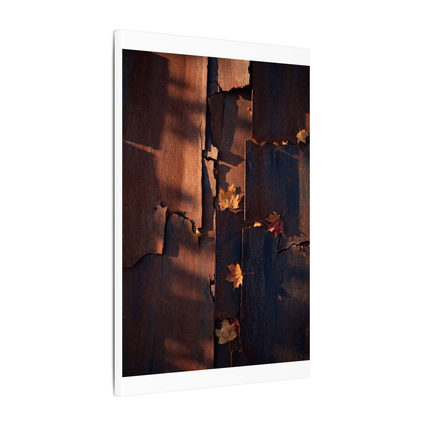 Seijaku Rust Patina Canvas Art - Dark Japandi Shadow Zen