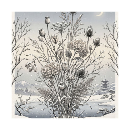 Zen Dried Flowers in Dawn | Ukiyo E Inspired Wall Art Print