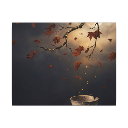 Moonlit Garden Gold Repair Canvas Art | Beautiful Kintsugi Art