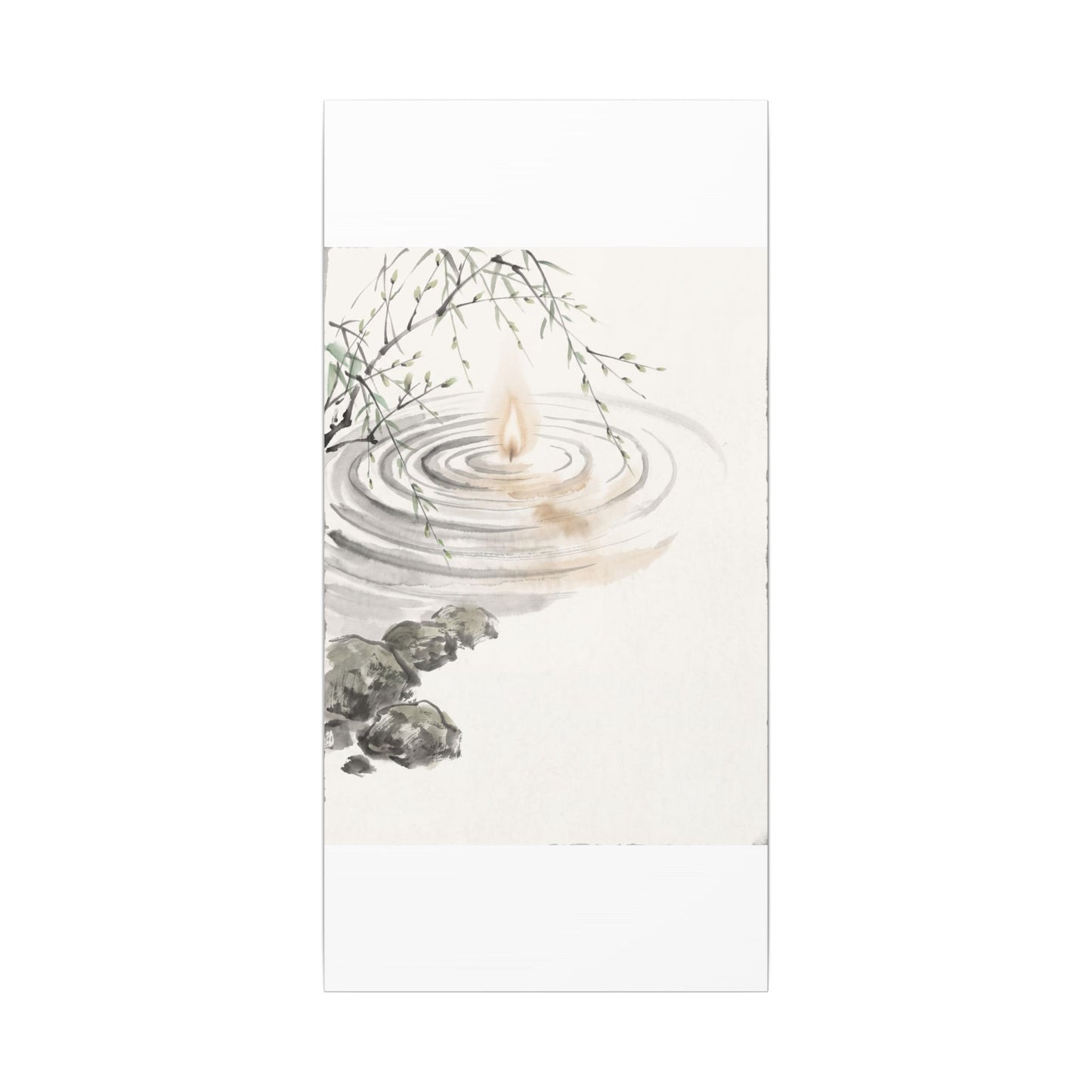 Water Ripple Sumi E Canvas Art | Tranquil Zen Art