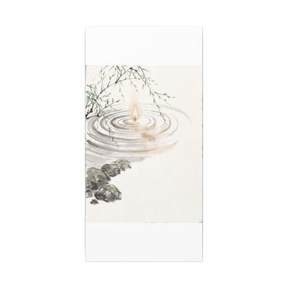 Water Ripple Sumi E Canvas Art | Tranquil Zen Art