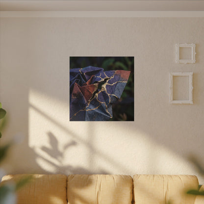 Philosophical Paper Fold Canvas Art - Gold Vein Kintsugi