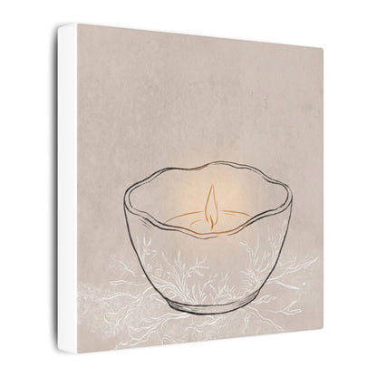 Ceramic Bowl Minimal Line Canvas Art | Neutral Japandi Art