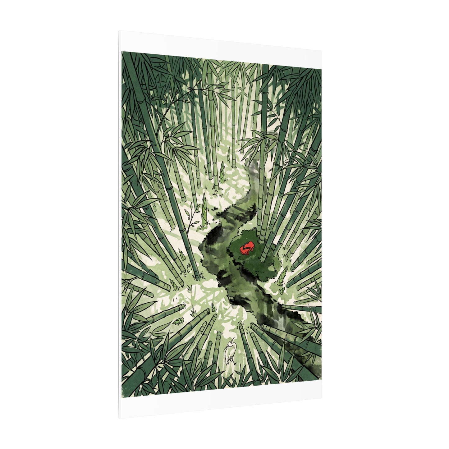 Peaceful Bamboo Grove Canvas Art - Ukiyo E Inspired Zen