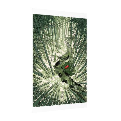 Peaceful Bamboo Grove Canvas Art - Ukiyo E Inspired Zen