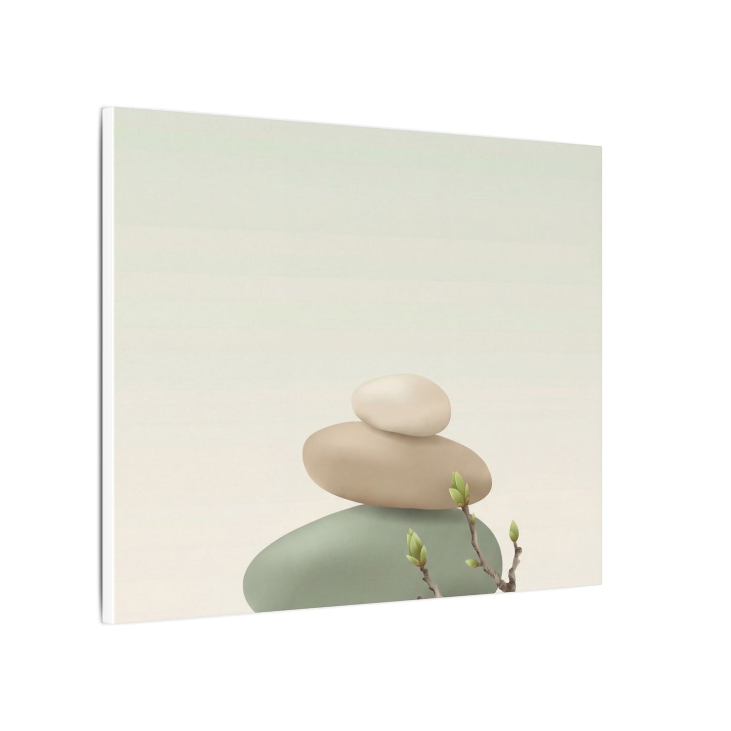 Dawn River Stones Canvas Art - Japandi Fukinsei