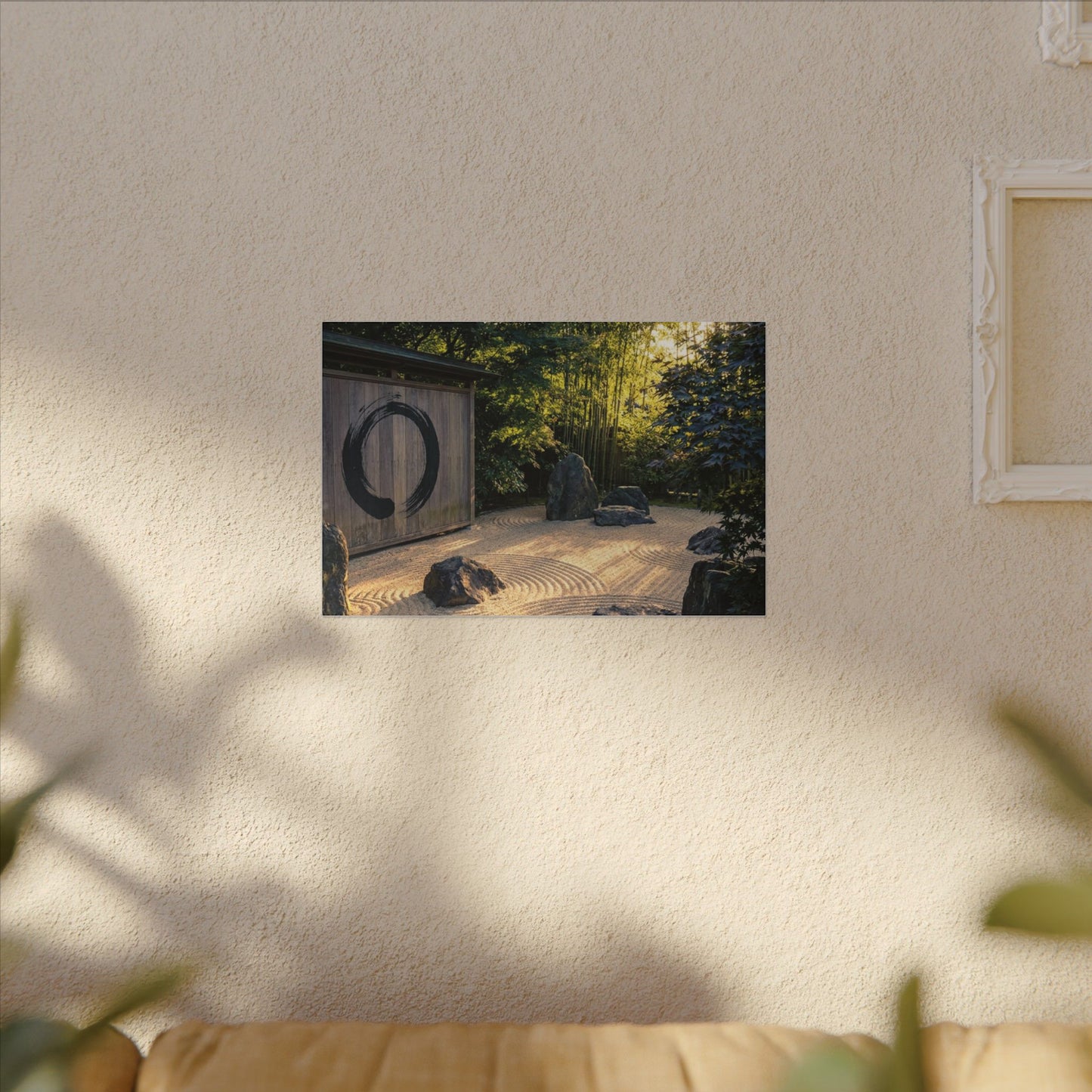 Rock Garden Enso Canvas Art | Tranquil Zen Art