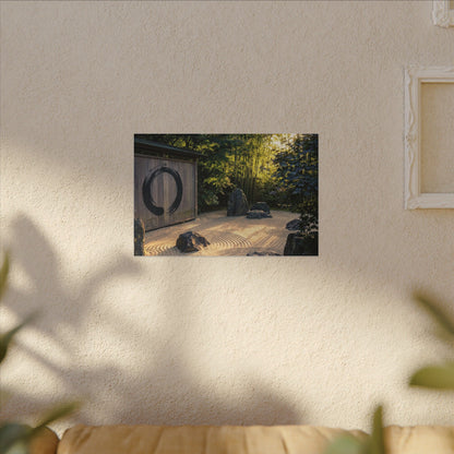 Rock Garden Enso Canvas Art | Tranquil Zen Art