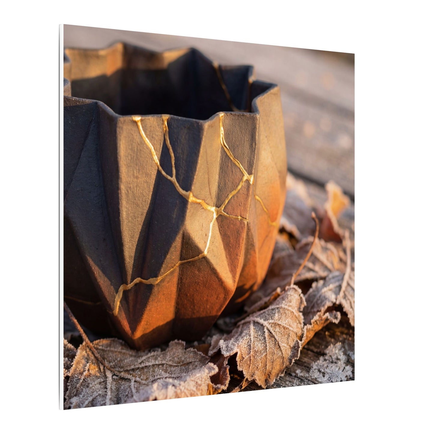 Paper Fold Gold Repair Canvas Art | Philosophical Kintsugi Art