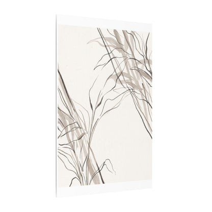 Neutral Shoji Screen Canvas Art - Minimal Line Japandi