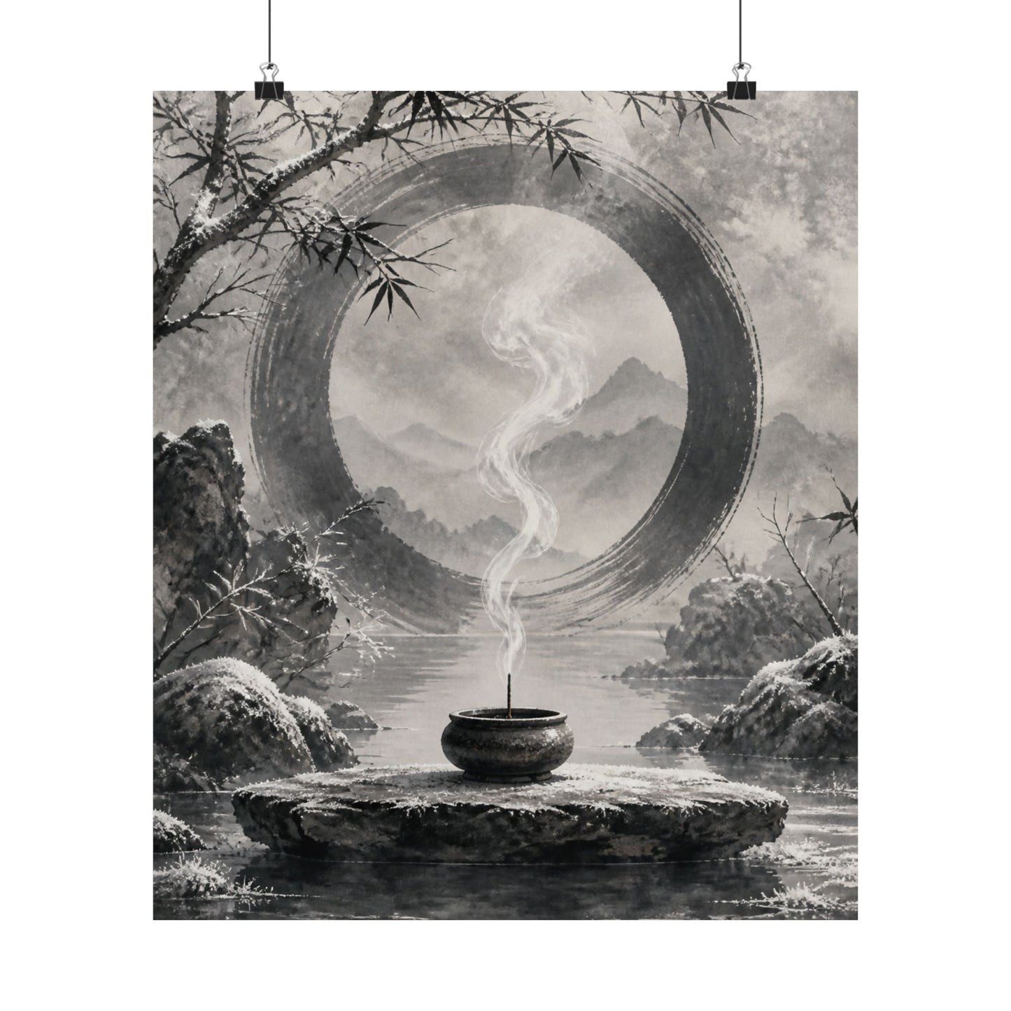 Dappled Incense Smoke Wall Art Print - Zen Seijaku