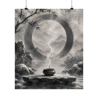 Dappled Incense Smoke Wall Art Print - Zen Seijaku