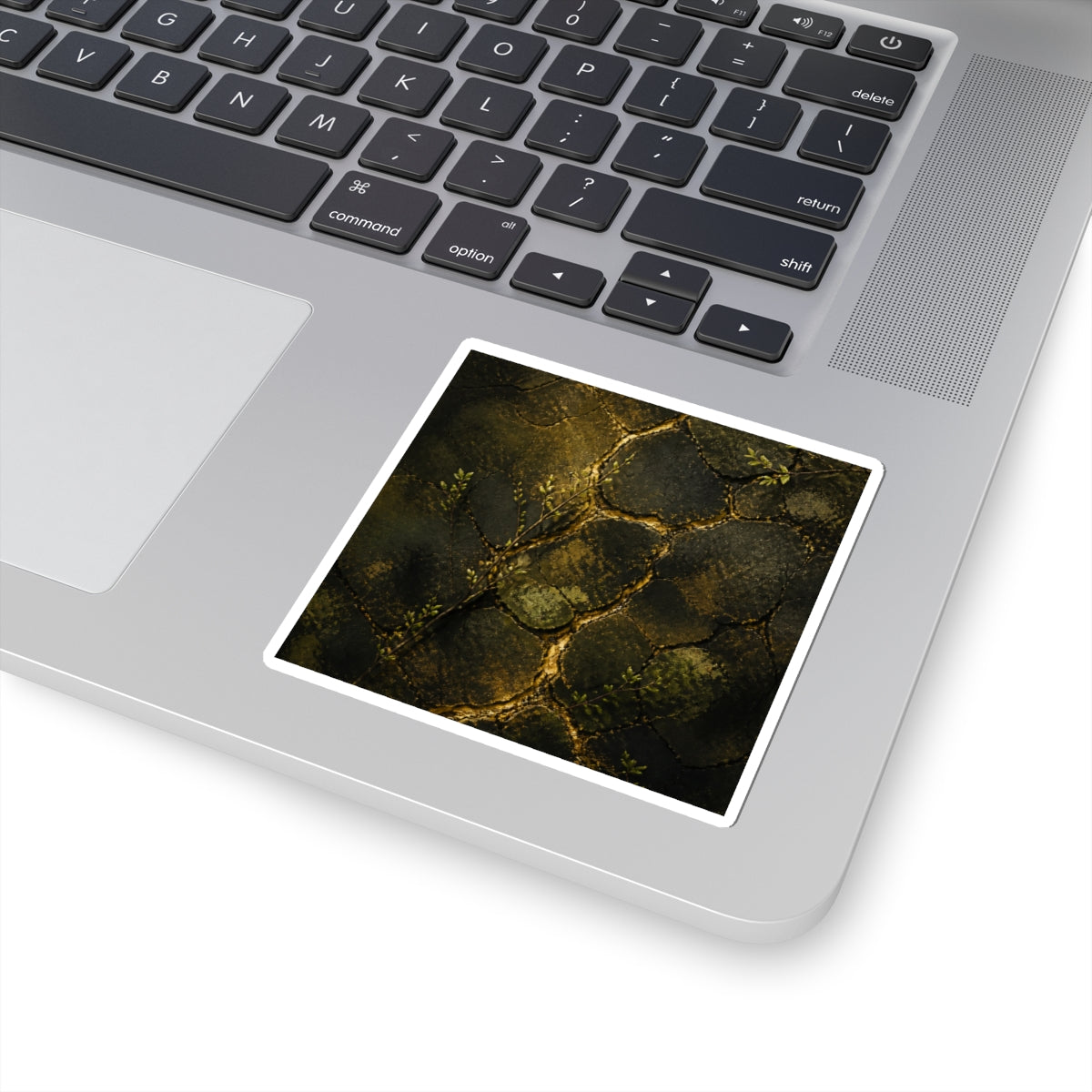 Golden Hour Cracked Earth Sticker - Dark Japandi Shibui