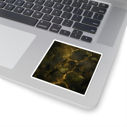 Golden Hour Cracked Earth Sticker - Dark Japandi Shibui
