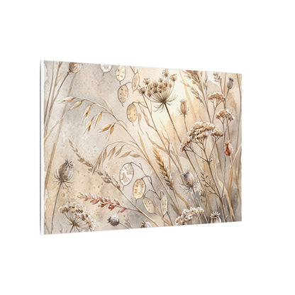 Winter Dried Flowers Watercolor Canvas Art | Warm Decor