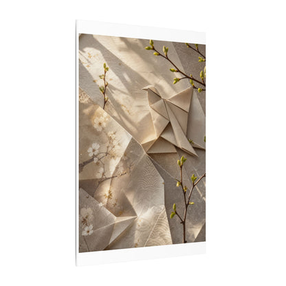 Golden Hour Paper Fold Canvas Art - Japandi Fukinsei