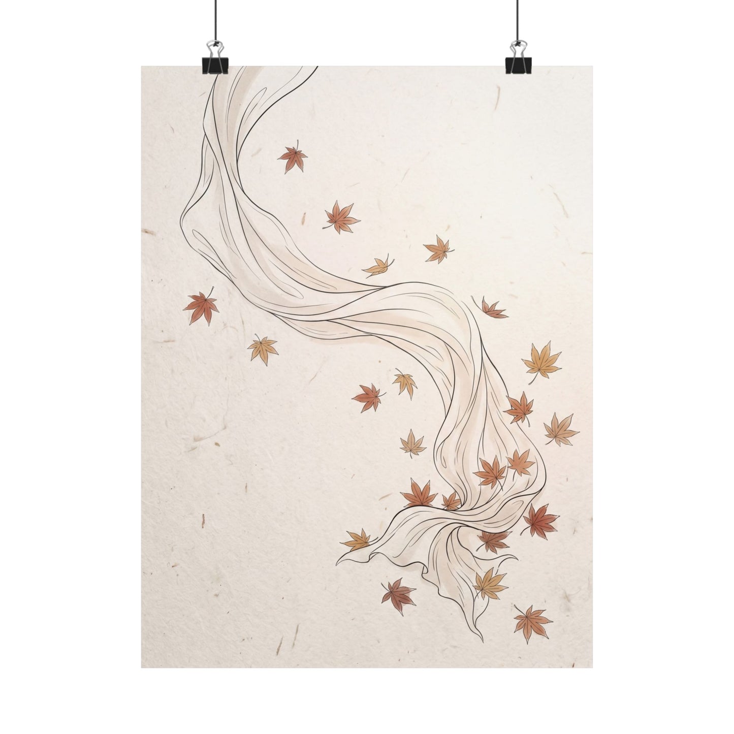 Silk Drape Minimal Line Wall Art Print | Elegant Japandi Art