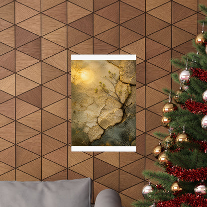 Cracked Earth Texture Wall Art Print | Earthy Japandi Art