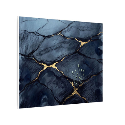 Mono No Aware Cracked Earth Canvas Art - Dark Japandi Charcoal Ink