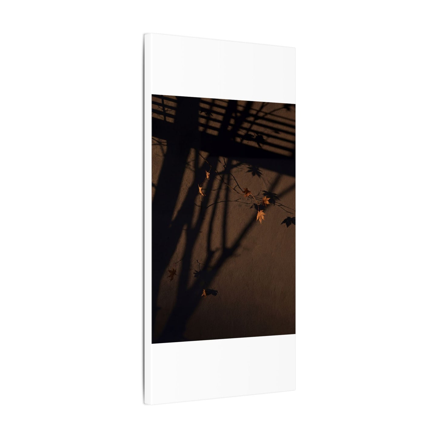 Shadow Play Autumn Canvas Art | Dark Japandi Luxurious Design