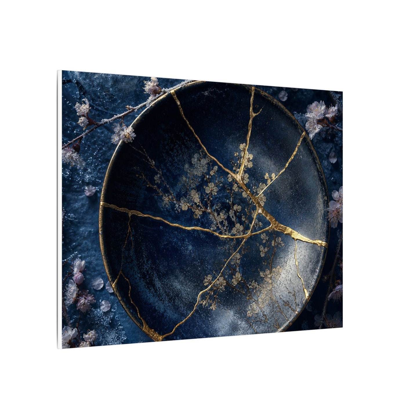 Cherry Blossom Winter Canvas Art | Kintsugi Philosophical Design