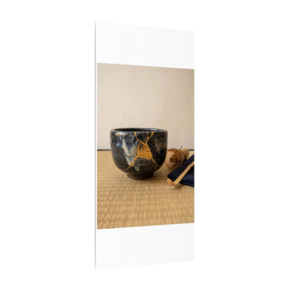 Kanso Tea Ceremony Canvas Art - Kintsugi Gold Vein