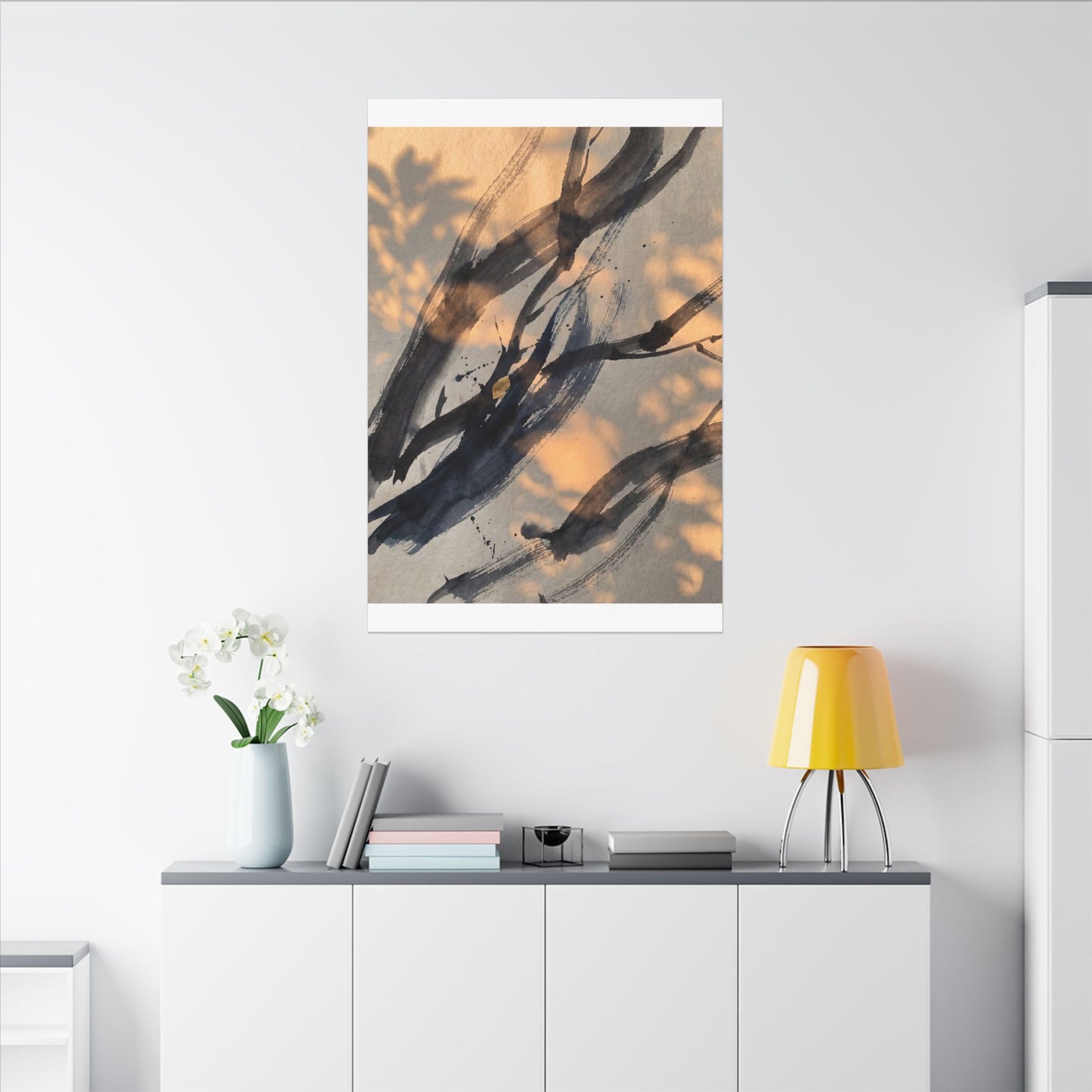 Datsuzoku Ink Brushstroke Canvas Art - Dark Japandi Shadow Zen