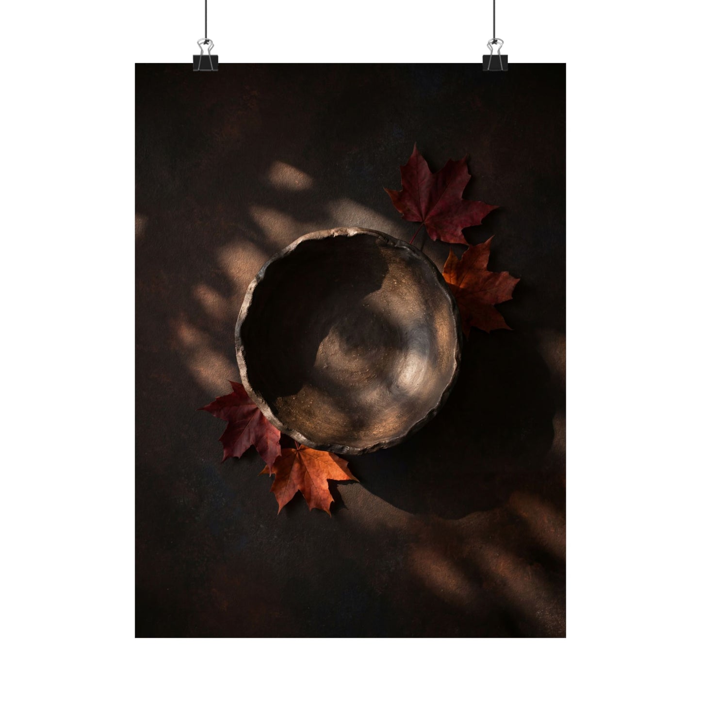 Ceramic Bowl Wall Art Print | Autumn Dark Japandi Dark Texture Art Art Print