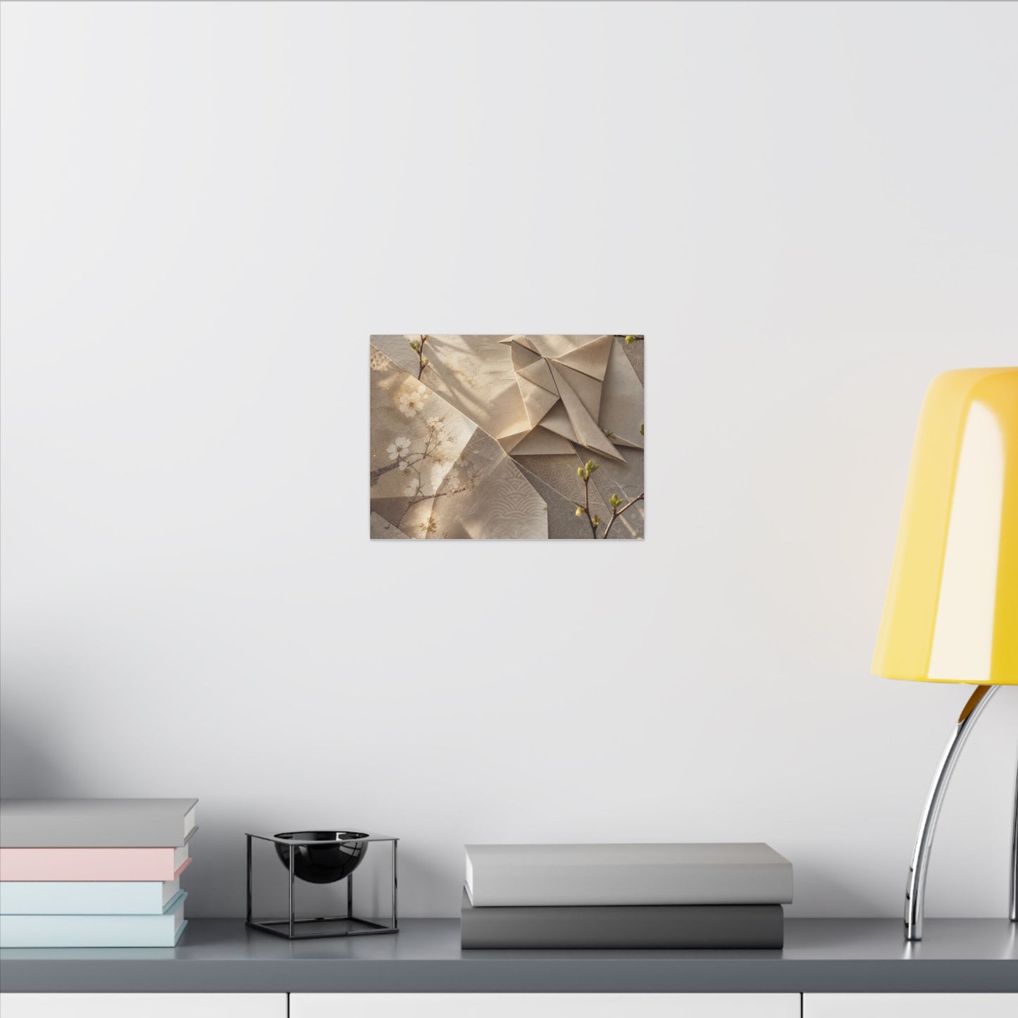 Golden Hour Paper Fold Canvas Art - Japandi Fukinsei
