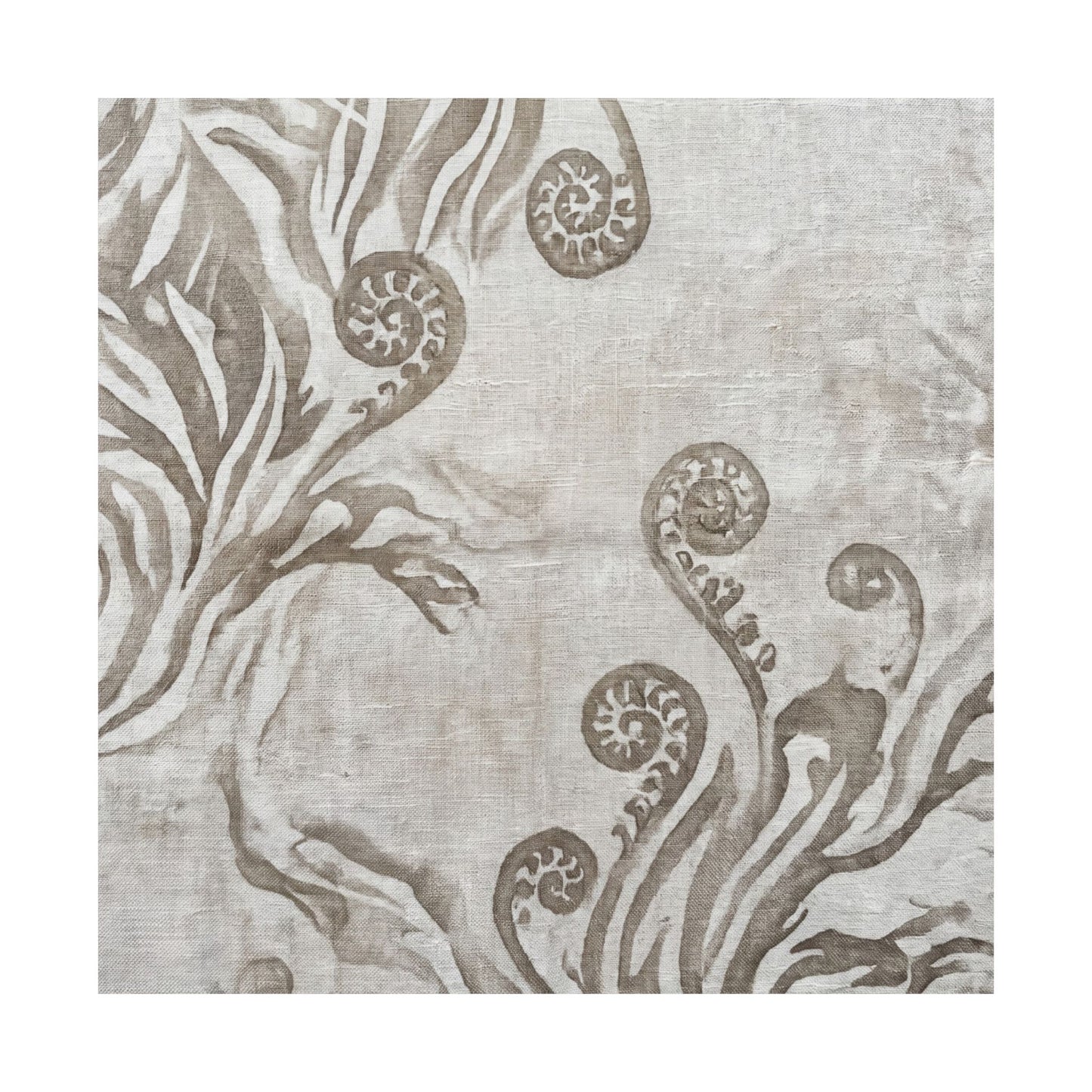 Fern Unfurling Japanese Pattern Wall Art Print | Neutral Japandi Art