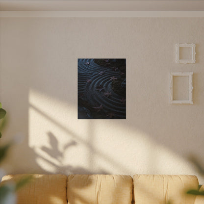 Rock Garden Canvas Art | Autumn Dark Japandi Dark Texture Art