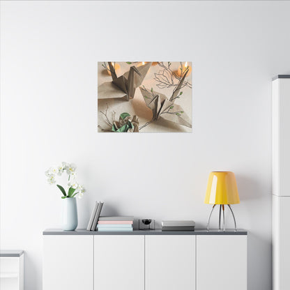 Paper Fold Spring Canvas Art | Japandi Earthy Design