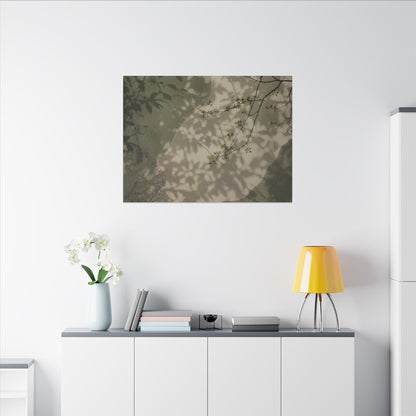 Neutral Shadow Play Canvas Art - Japanese Pattern Japandi