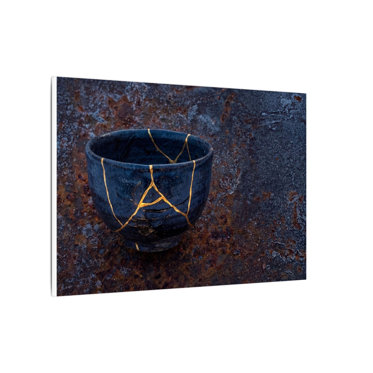 Rust Patina Winter Canvas Art | Kintsugi Healing Design