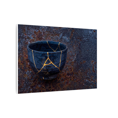 Rust Patina Winter Canvas Art | Kintsugi Healing Design
