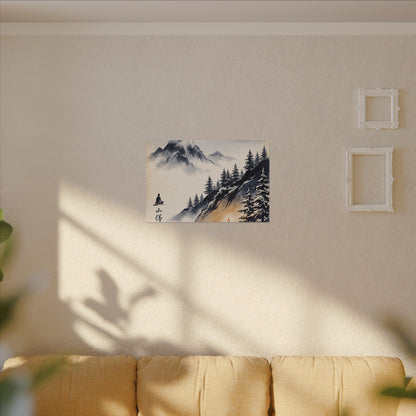 Mountain Mist Canvas Art | Winter Zen Ukiyo E Inspired Art
