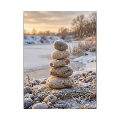 Ma River Stones Canvas Art - Japandi Japanese Pattern