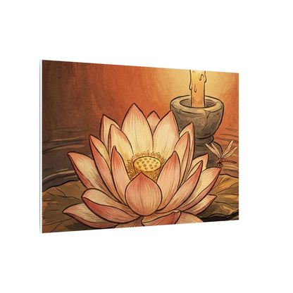 Lotus Flower Summer Canvas Art | Zen Contemplative Design