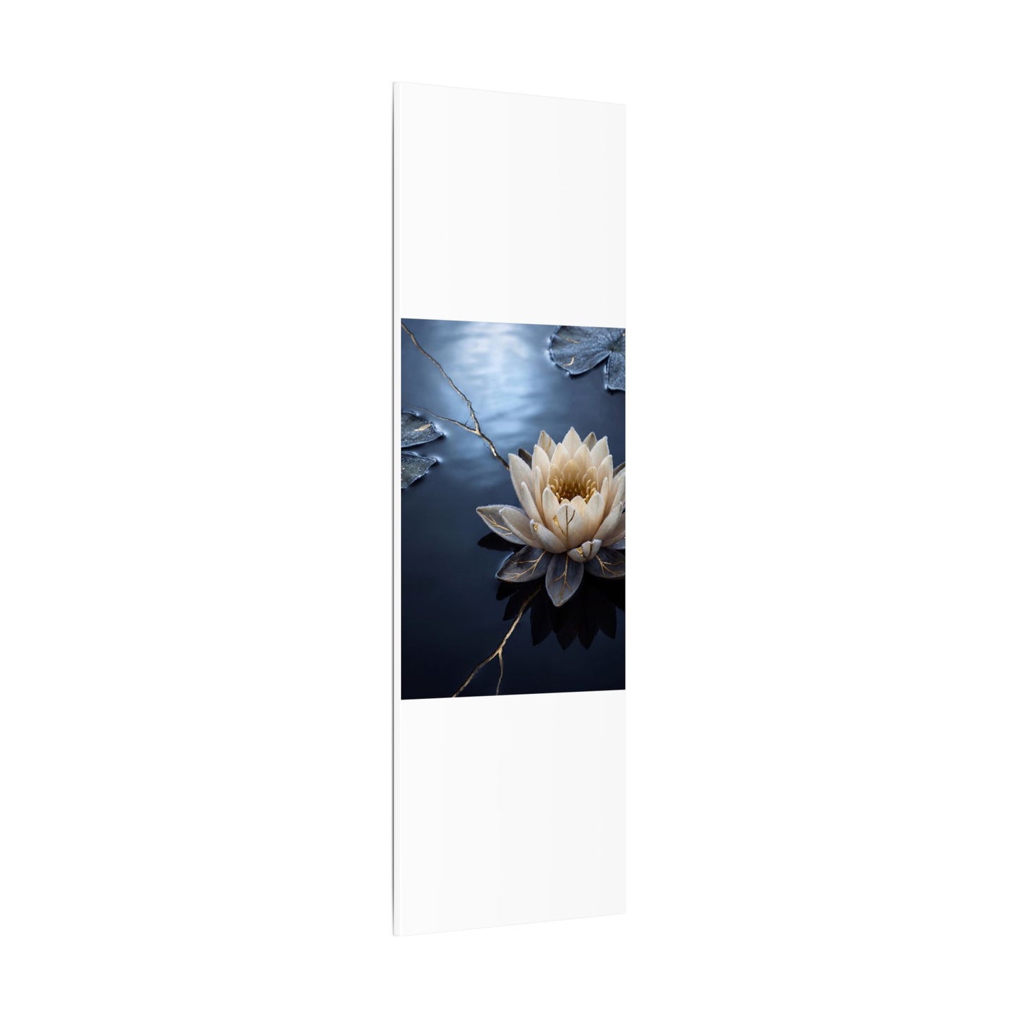 Beautiful Lotus Flower Canvas Art - Gold Vein Kintsugi